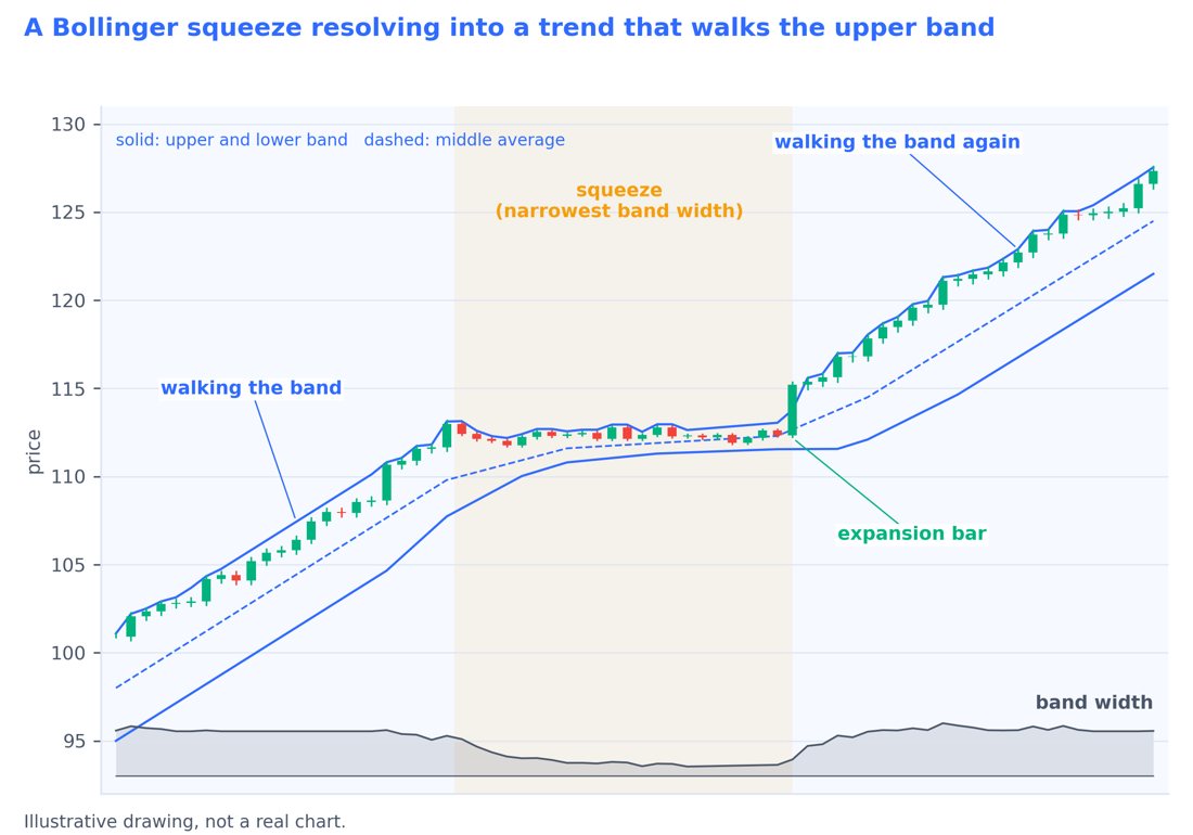 Bollinger Band squeeze and walk